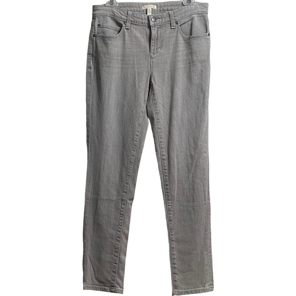 Eileen Fisher Gray Organic Cotton Stretch Cigarette Jeans Mid Rise Size 2 - Picture 1 of 5